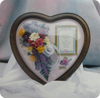 Glass Heart With Flowers